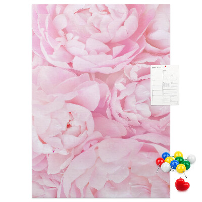 Tableau en liège fantaisie Pivoines roses délicates en pleine floraison