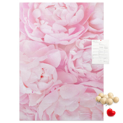 Tableau en liège fantaisie Pivoines roses délicates en pleine floraison