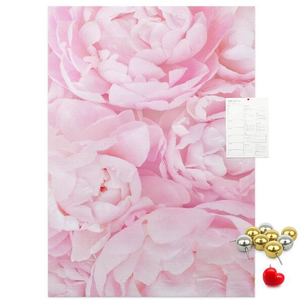Tableau en liège fantaisie Pivoines roses délicates en pleine floraison