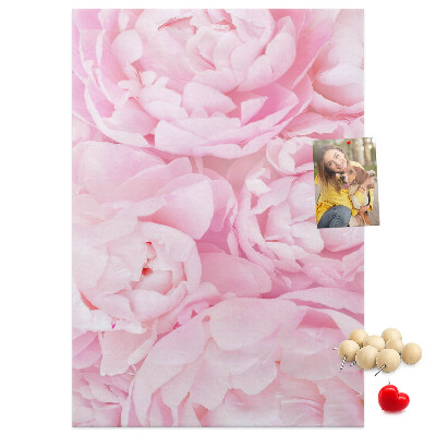Tableau en liège fantaisie Pivoines roses délicates en pleine floraison