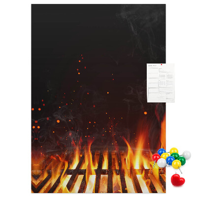 Tableau de liège Un incendie flamboyant avec de la fumée qui s'élève