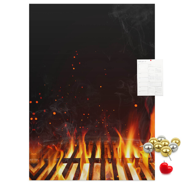 Tableau de liège Un incendie flamboyant avec de la fumée qui s'élève