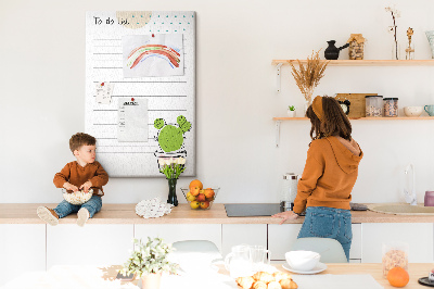 Tableau en liège fantaisie Cactus en pot sur la liste des choses à faire