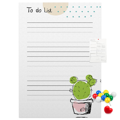 Tableau en liège fantaisie Cactus en pot sur la liste des choses à faire