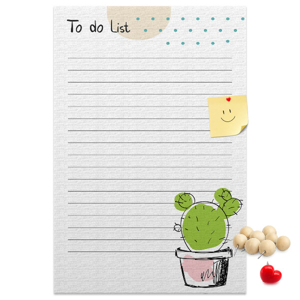 Tableau en liège fantaisie Cactus en pot sur la liste des choses à faire