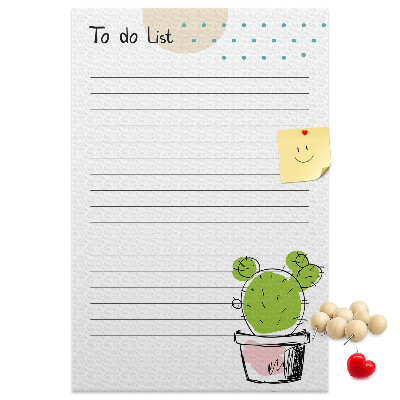 Tableau en liège fantaisie Cactus en pot sur la liste des choses à faire