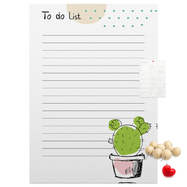 Tableau en liège fantaisie Cactus en pot sur la liste des choses à faire