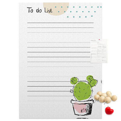 Tableau en liège fantaisie Cactus en pot sur la liste des choses à faire