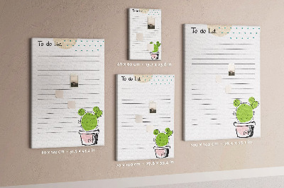 Tableau en liège fantaisie Cactus en pot sur la liste des choses à faire