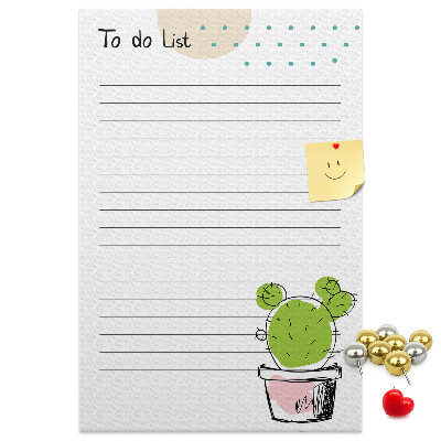 Tableau en liège fantaisie Cactus en pot sur la liste des choses à faire