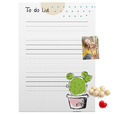 Tableau en liège fantaisie Cactus en pot sur la liste des choses à faire