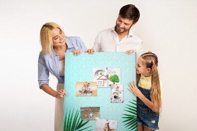 Tableau de liège Feuilles tropicales sur fond bleu