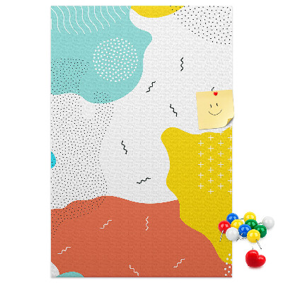 Tableau en liège fantaisie formes et motifs abstraits colorés