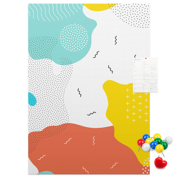 Tableau en liège fantaisie formes et motifs abstraits colorés