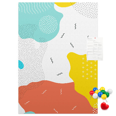 Tableau en liège fantaisie formes et motifs abstraits colorés