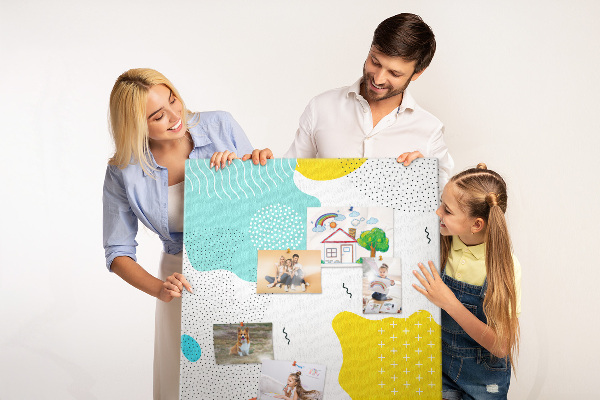 Tableau en liège fantaisie formes et motifs abstraits colorés