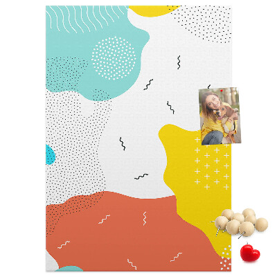 Tableau en liège fantaisie formes et motifs abstraits colorés