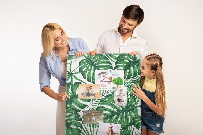 Tableau en liège déco Feuilles de Monstera sur fond clair
