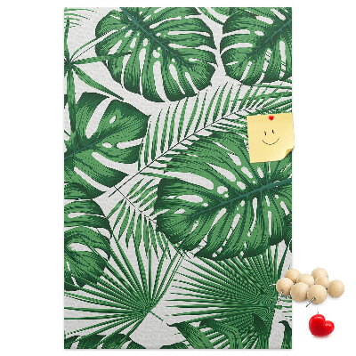 Tableau en liège déco Feuilles de Monstera sur fond clair