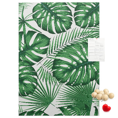 Tableau en liège déco Feuilles de Monstera sur fond clair