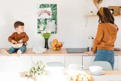 Tableau en liège déco Feuilles de Monstera sur fond clair