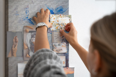Tableau en liège fantaisie Éclaboussures de peinture abstraites bleues et blanches
