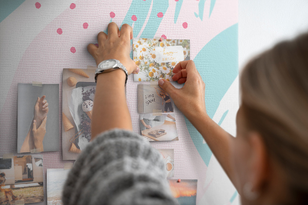 Tableau en liège déco Taches abstraites aux couleurs pastel