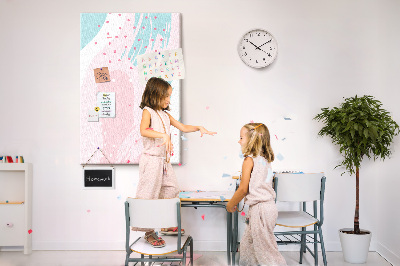 Tableau en liège déco Taches abstraites aux couleurs pastel