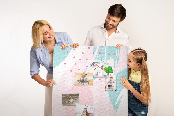 Tableau en liège déco Taches abstraites aux couleurs pastel