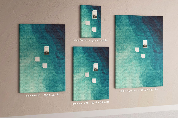 Tableau en liège déco Motif abstrait dans des tons de bleu