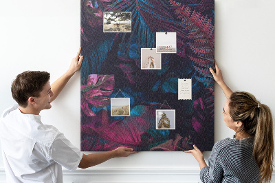 Tableau en liège déco Une forêt mystérieuse aux couleurs intenses