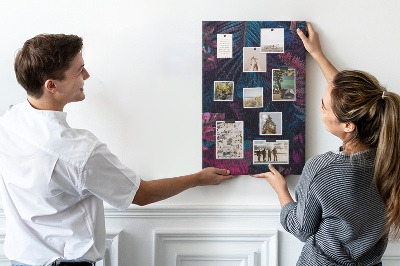 Tableau en liège déco Une forêt mystérieuse aux couleurs intenses