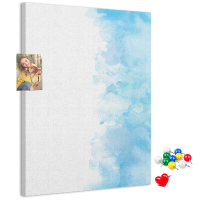 Tableau de liège Délicates aquarelles bleues sur toile