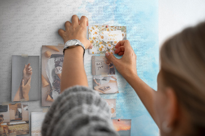 Tableau de liège Délicates aquarelles bleues sur toile