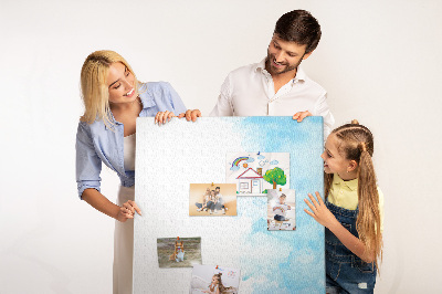Tableau de liège Délicates aquarelles bleues sur toile