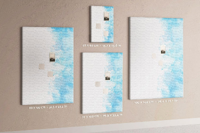 Tableau de liège Délicates aquarelles bleues sur toile