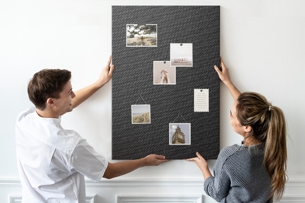 Tableau en liège déco Texture noire avec un subtil motif anthracite