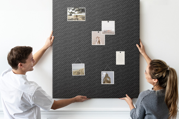 Tableau en liège déco Texture noire avec un subtil motif anthracite