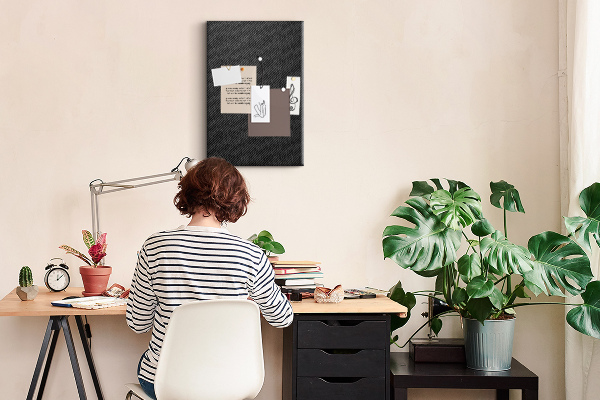Tableau en liège déco Texture noire avec un subtil motif anthracite
