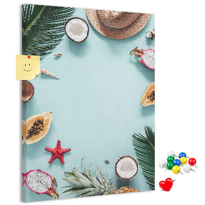 Tableau de liège Fruits tropicaux et notes marines