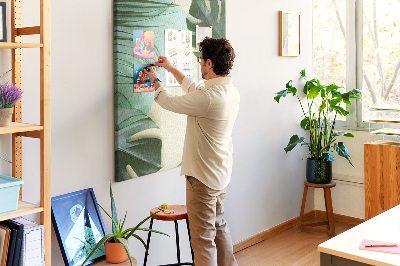 Tableau en liège déco Feuilles de palmier sur fond pastel