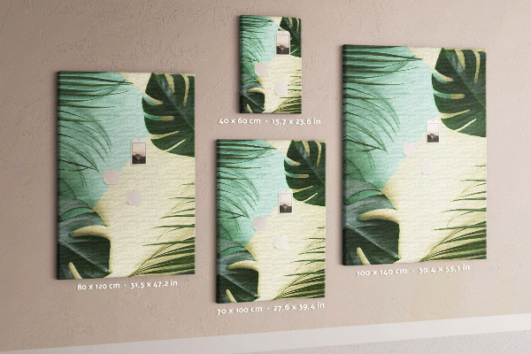 Tableau en liège déco Feuilles de palmier sur fond pastel