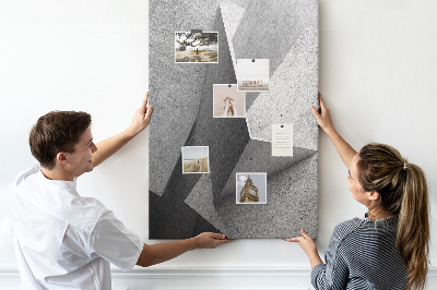 Tableau en liège déco Géométrie concrète dans des nuances de gris