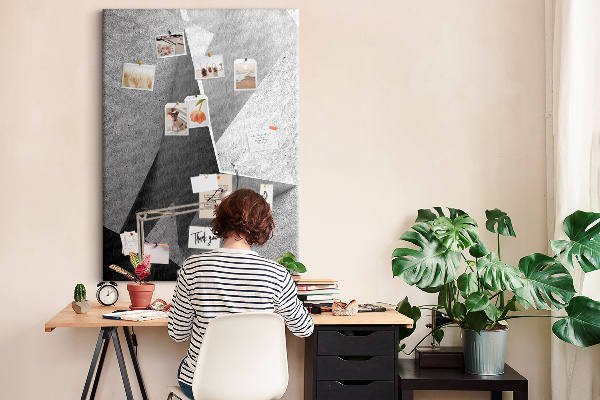 Tableau en liège déco Géométrie concrète dans des nuances de gris