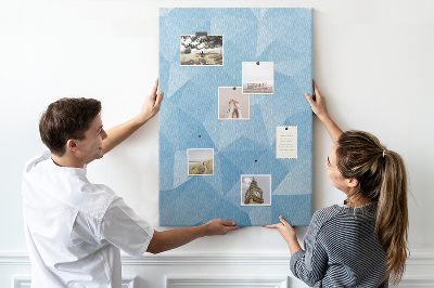 Tableau de liège Formes géométriques dans des tons de bleu