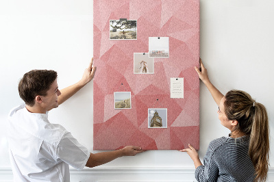 Tableau en liège fantaisie Motif géométrique abstrait en triangle rose