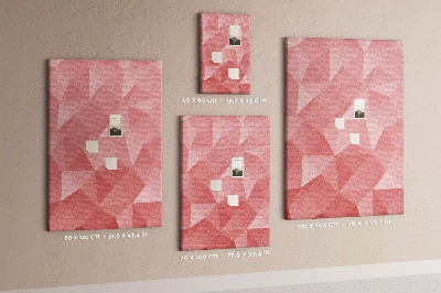 Tableau en liège fantaisie Motif géométrique abstrait en triangle rose