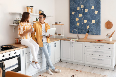 Tableau de liège Marbre élégant dans des tons bleu marine