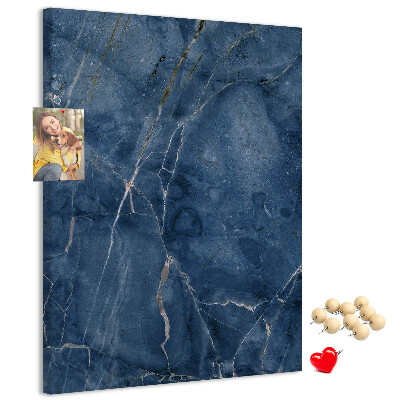 Tableau de liège Marbre élégant dans des tons bleu marine