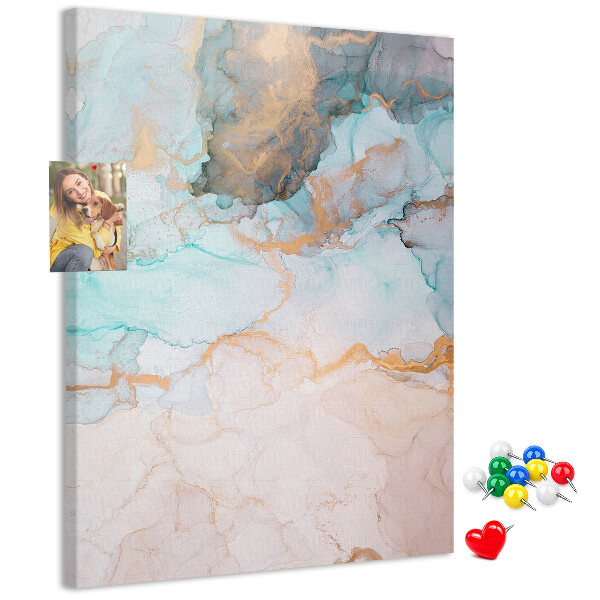 Tableau en liège déco Aquarelles délicates dans des tons de bleu